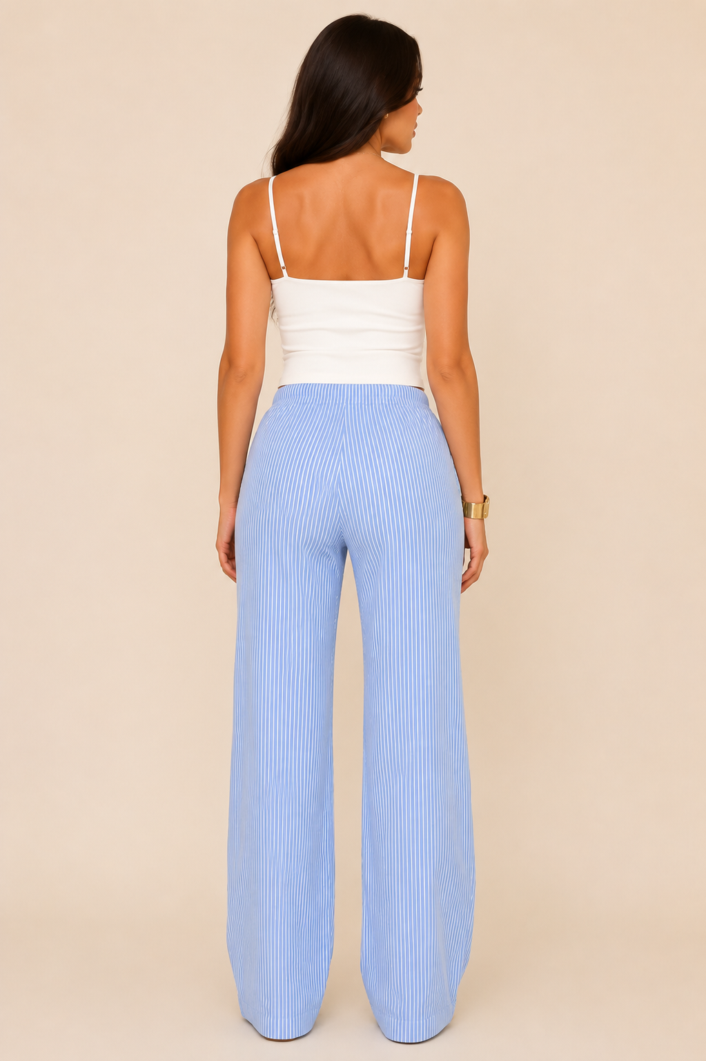 Blue Striped Pants