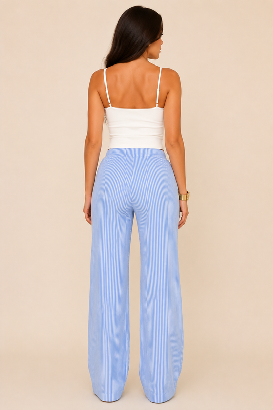 Blue Striped Pants