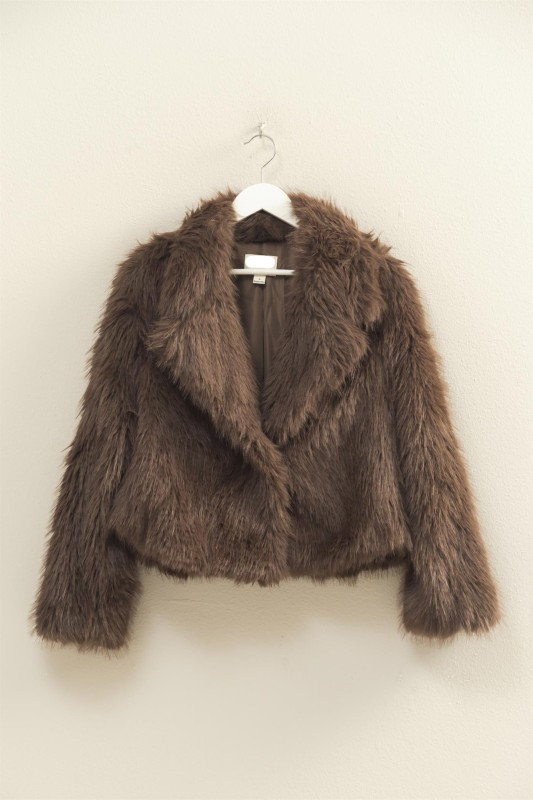 Brown Faux Fur Jacket
