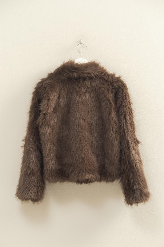 Brown Faux Fur Jacket