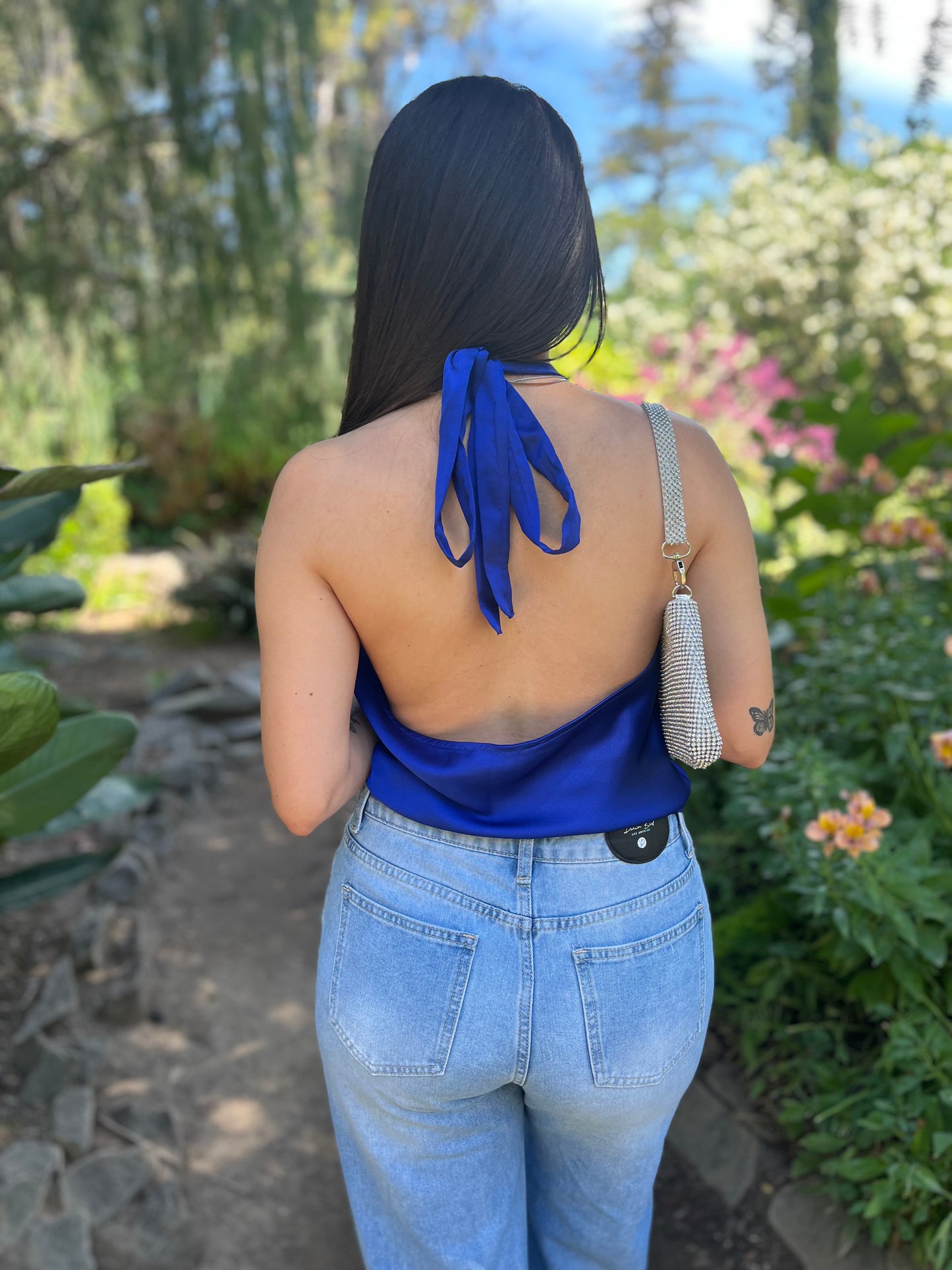 Royal Blue Satin Top