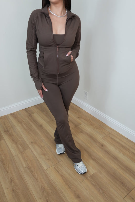 Brown Jacket & Jumpsuit Set
