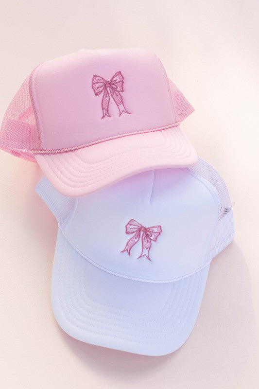 Coquette Bow Embroidery Trucker Hat