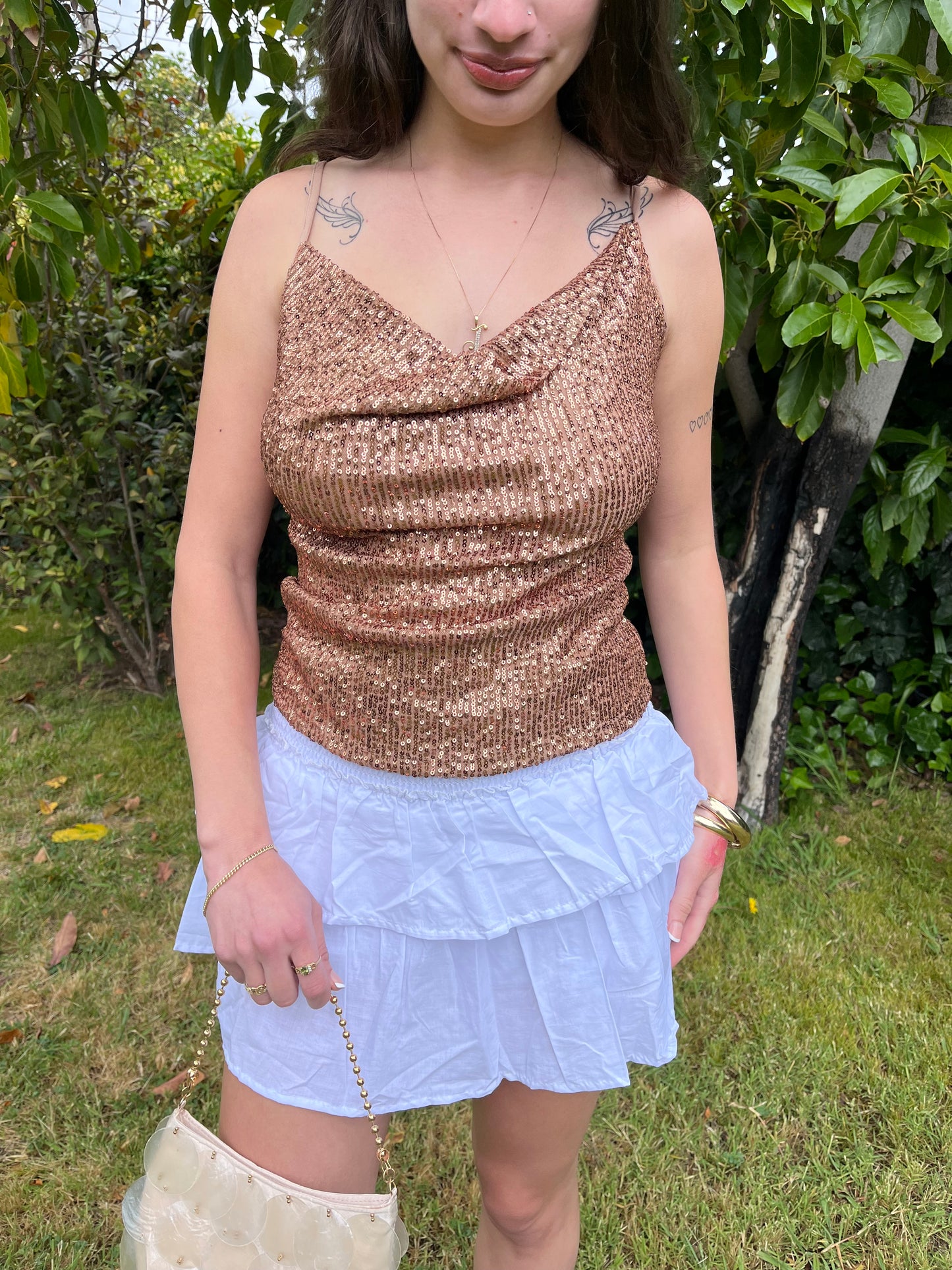 Bronze Goddess Sequin Top