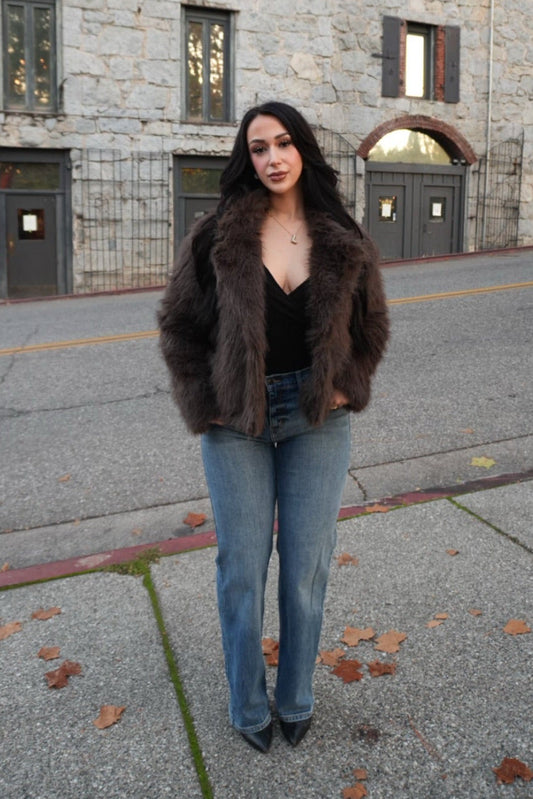 Brown Faux Fur Jacket