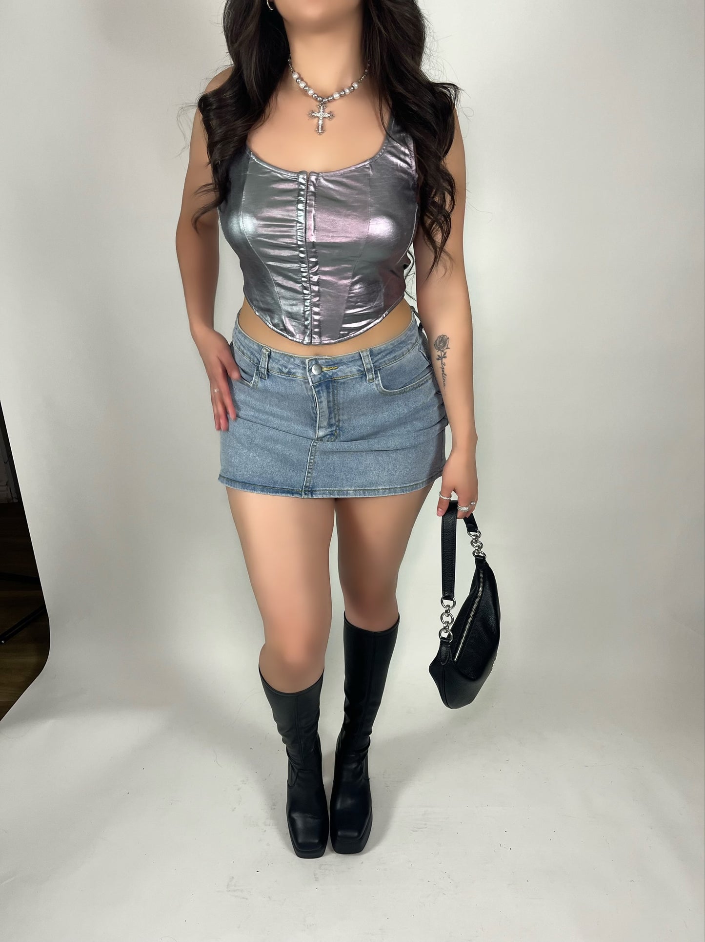Chrome Corset Top