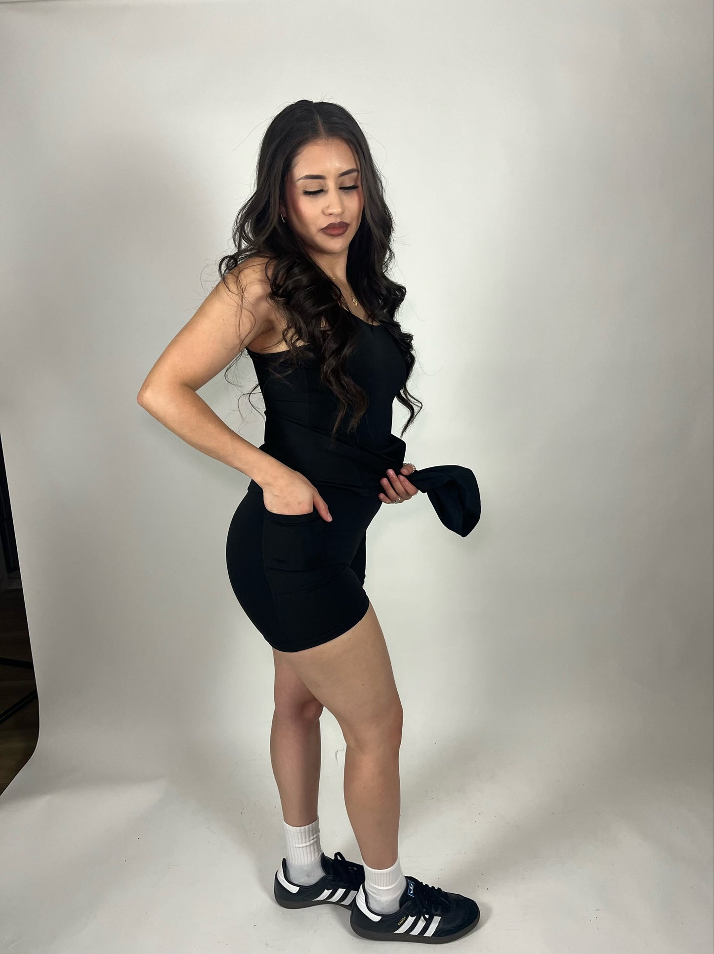 Black Lululemon dupe tennis skirt dress