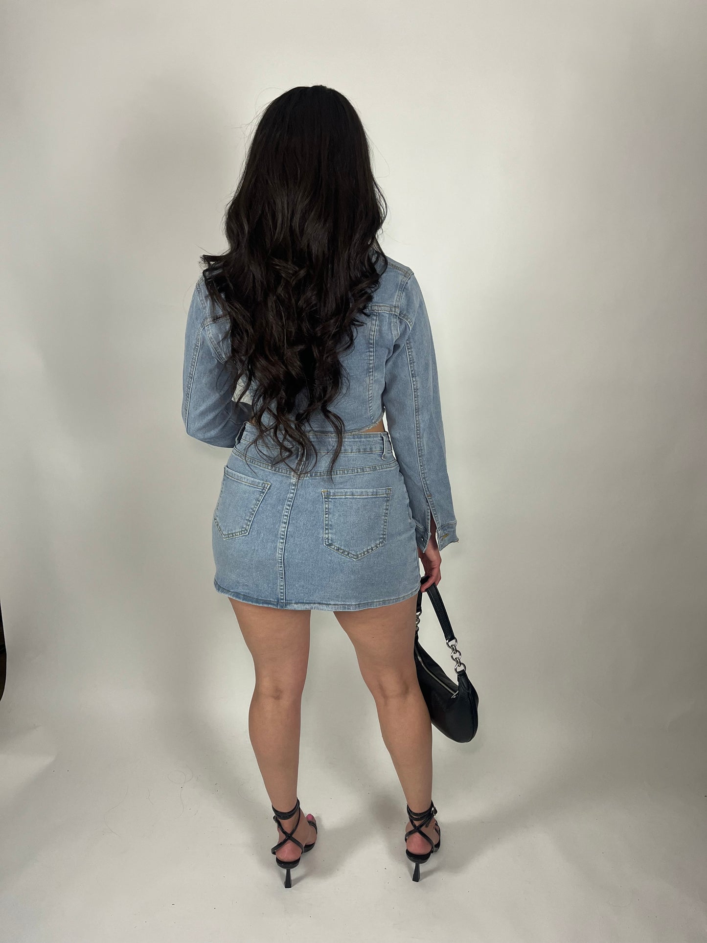 Christina Denim Skirt Set
