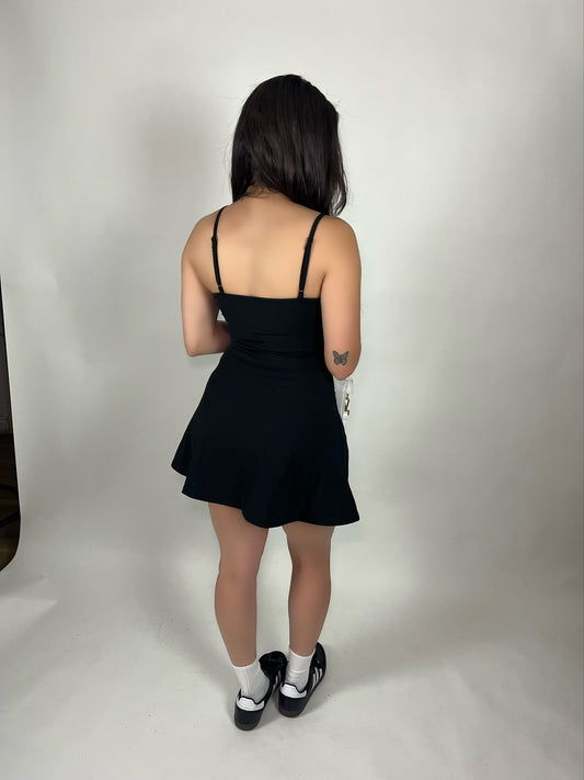 Black Lululemon dupe tennis skirt dress