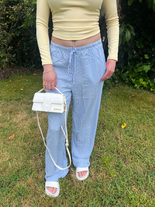 Blue Striped Pants