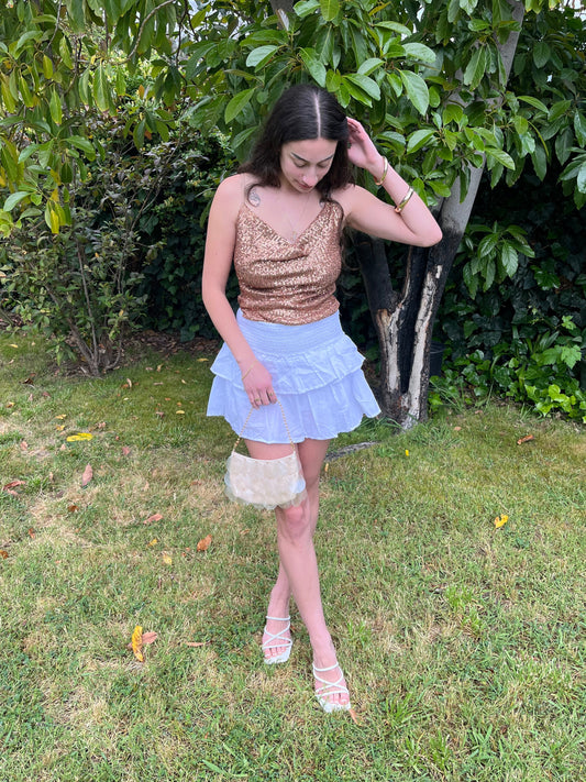 Bronze Goddess Sequin Top