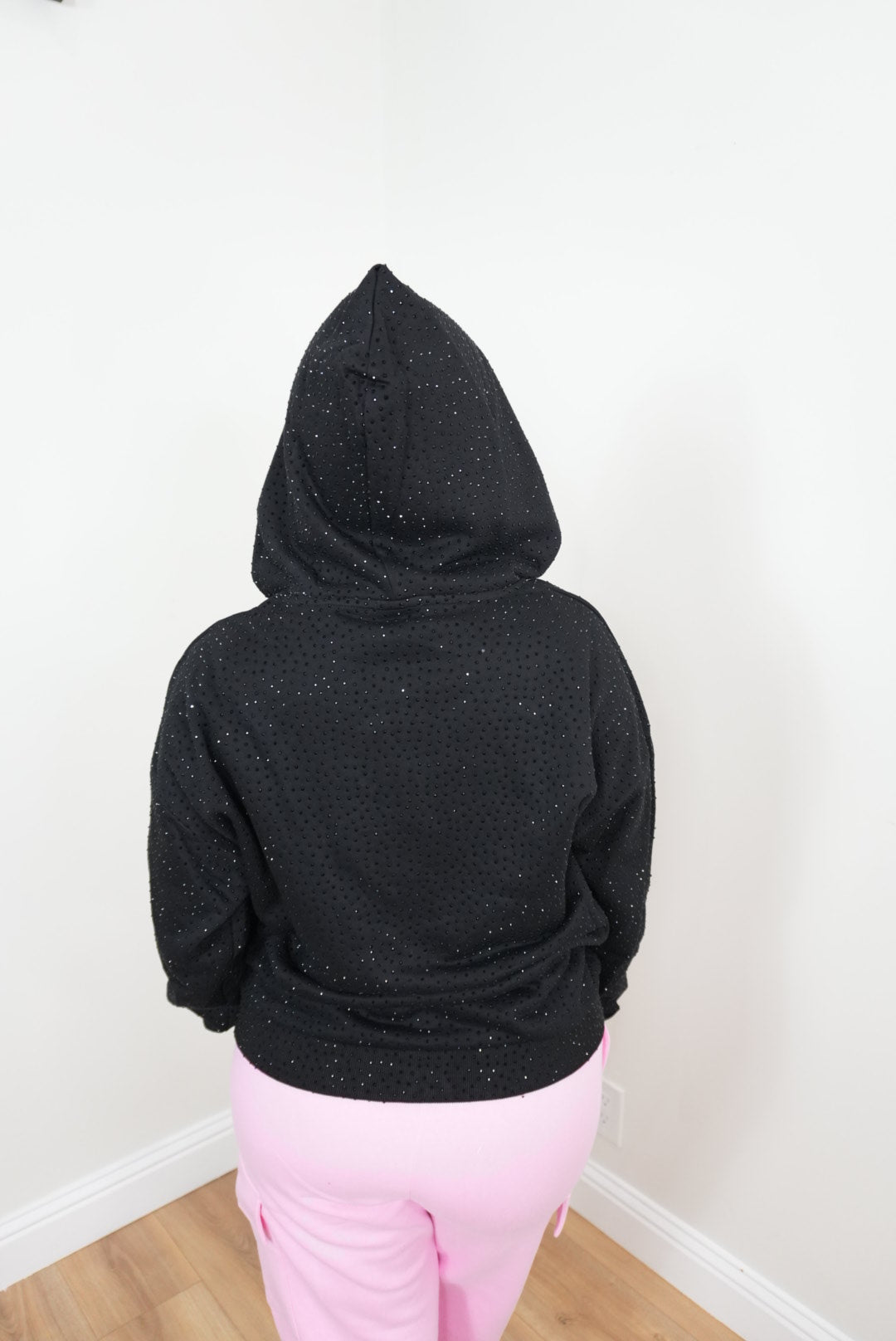 Black Rhinestones Hoodie