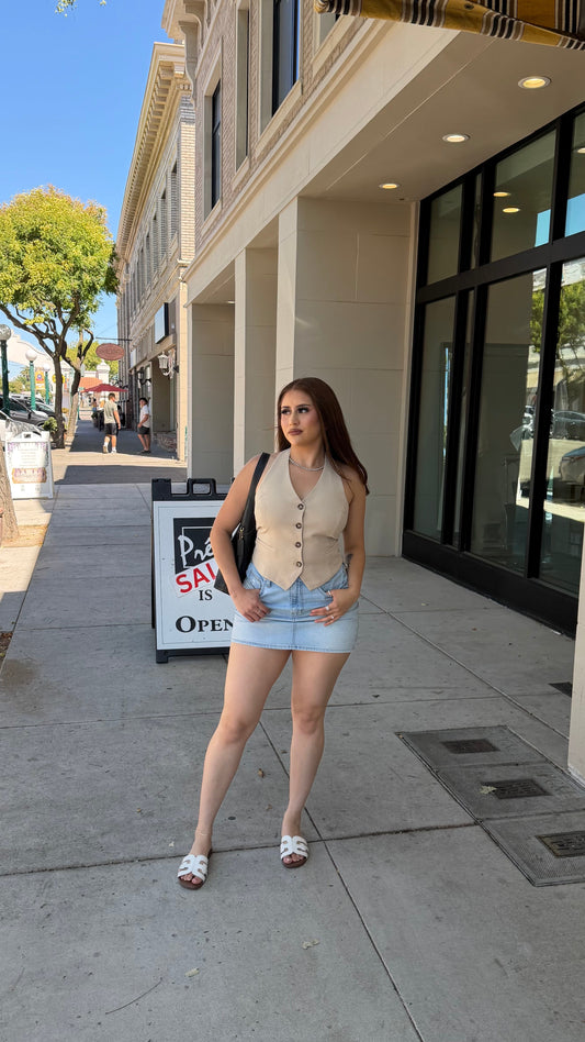 Khaki Vest Halter Top