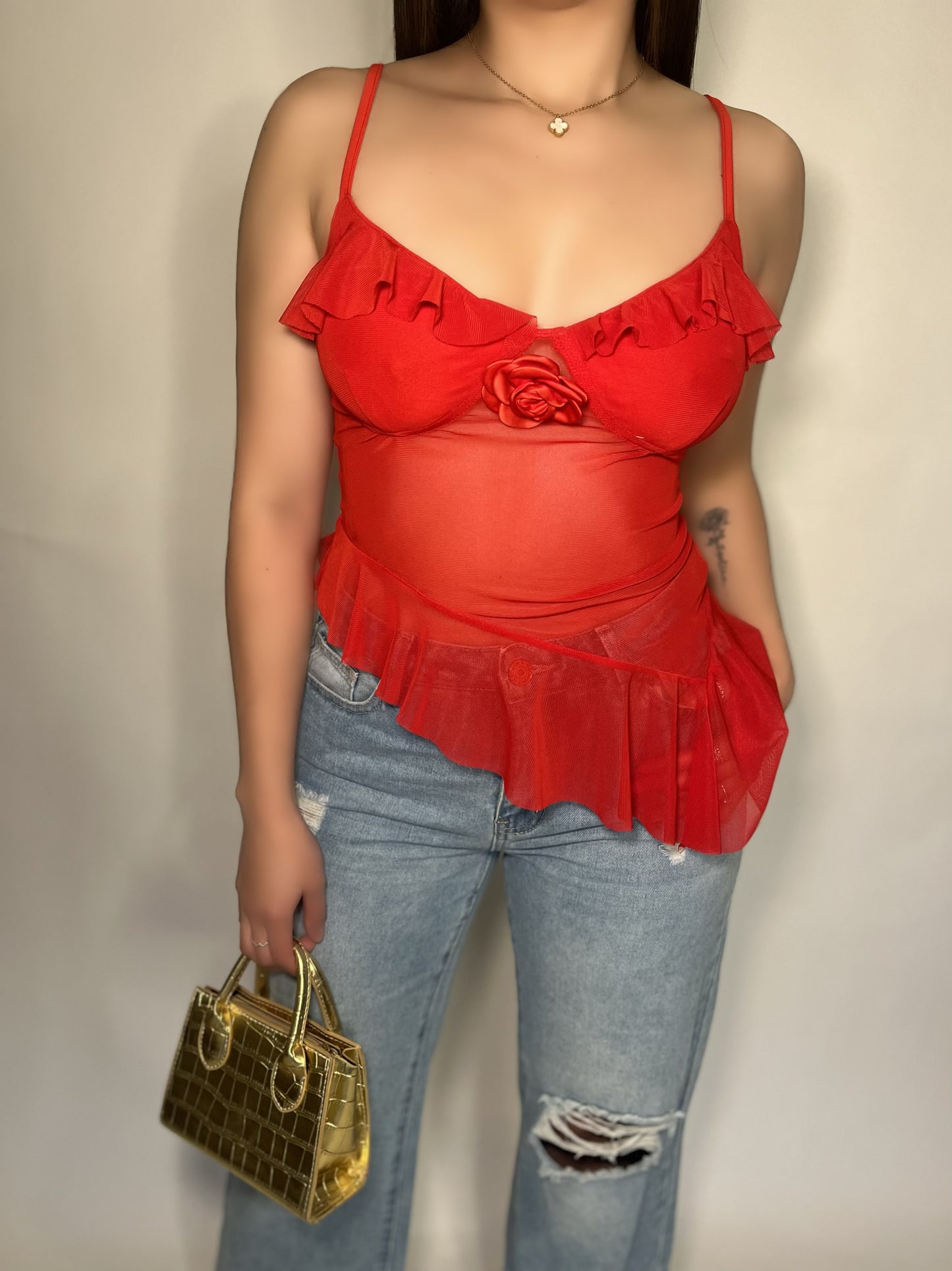 Ruby Mesh Top