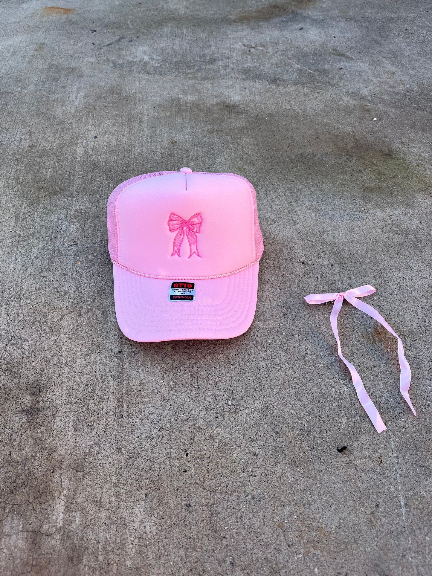 Coquette Bow Embroidery Trucker Hat