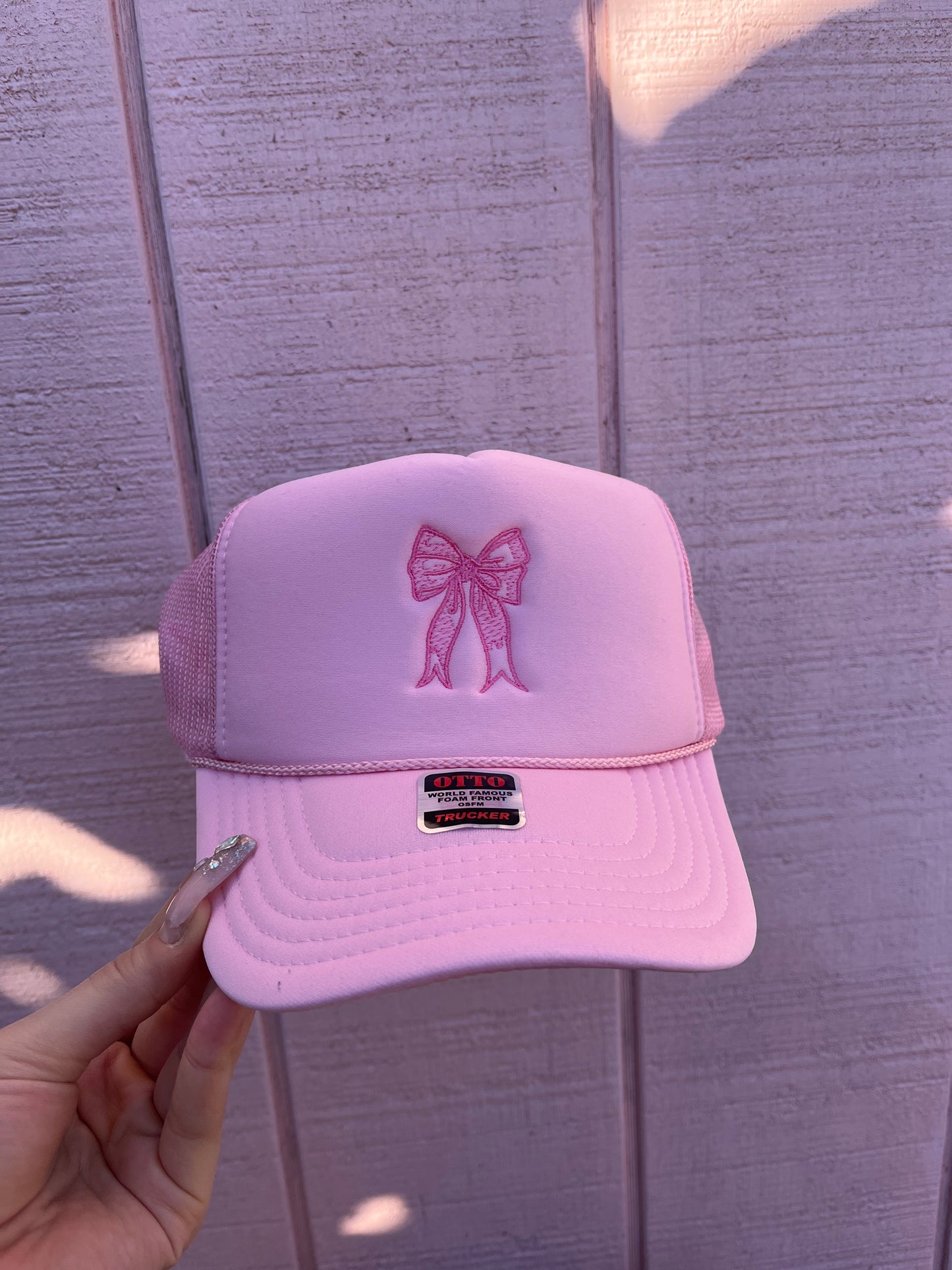 Coquette Bow Embroidery Trucker Hat