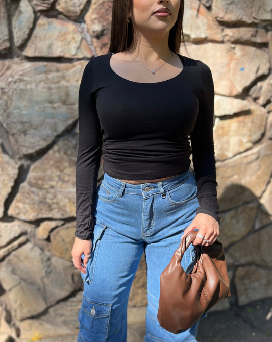 Black Double Layered Long Sleeve