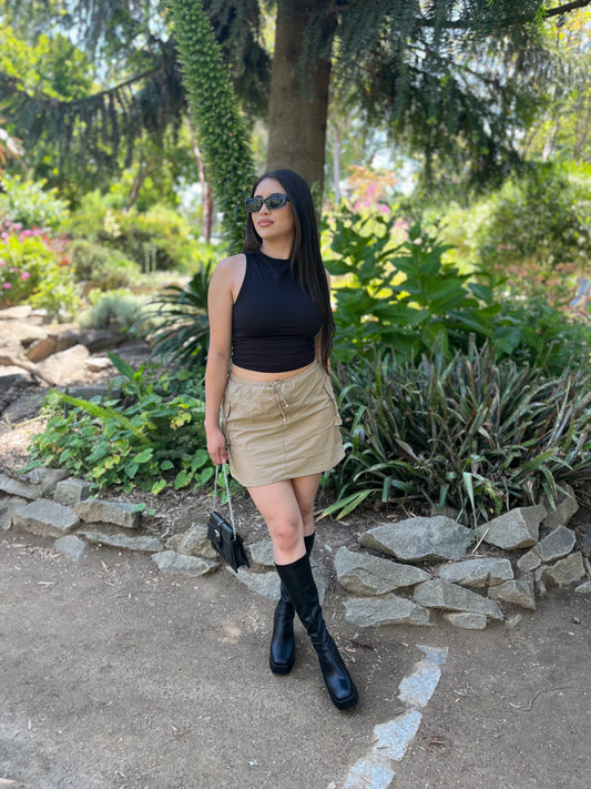 Khaki Parachute Skirt